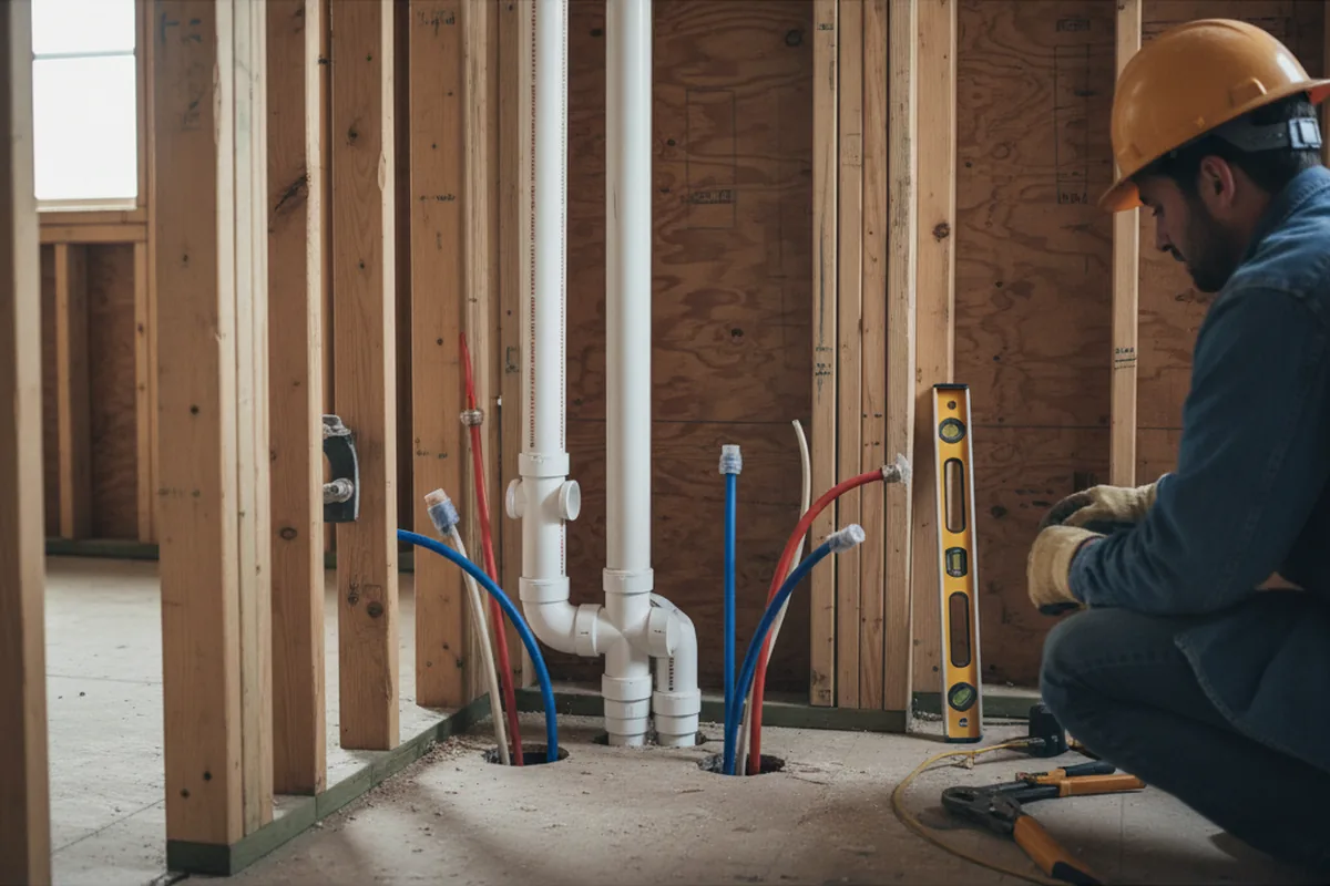 Drain and supply rough-in during Leak Detection in Fanwood