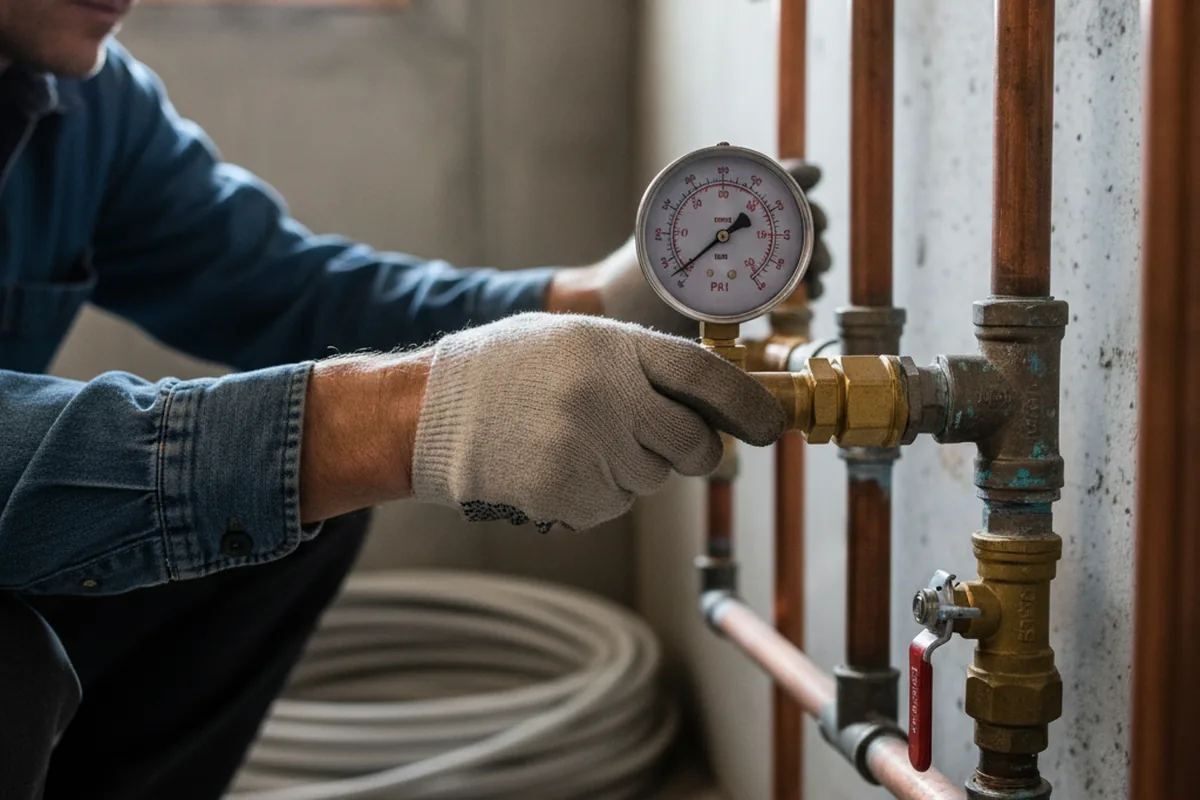 Pressure testing a repaired line during Water Line Repair in Fanwood